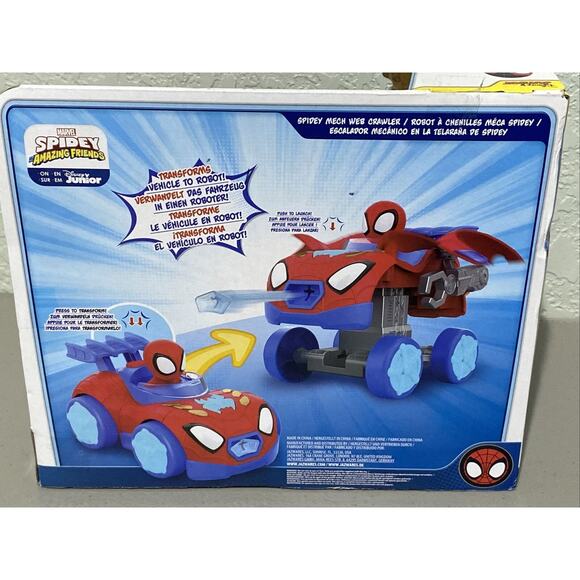 DISNEY JR MARVEL SPIDEY & HIS AMAZING FRIENDS MECH WEB CRAWLER ROBOT + DART NEW - Picture 7 of 7